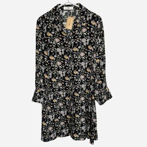 Natural Life Floral Mini Shirt Dress Boho Cottage Womens Medium Whimsigoth NWOT